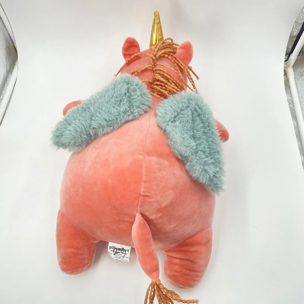 Pillowfort Weighted Plush Pegasus Unicorn Pink Teal Gold Target Throw Pillow 17